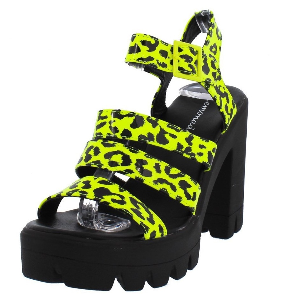 Neon cheetah lug sole heel - Picture 5 of 7